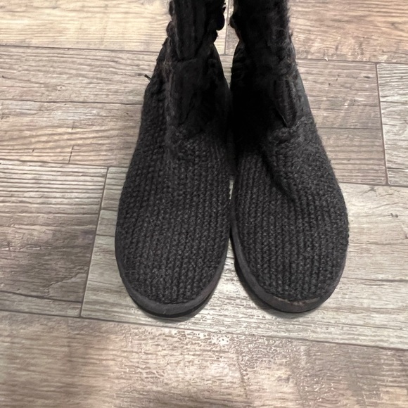 UGG Women’s Lattice Cardy Knit Textile Pull On Boots Size US 7 M Gray - Picture 4 of 4